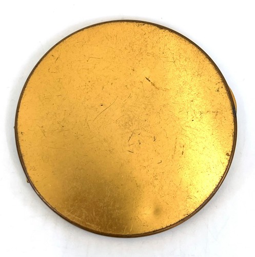 Wadsworth Powder Compact 1940s Brass Etched Florals on Sparkly Black 3in Vintage - Afbeelding 16 van 17