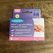 Lansinoh HPA Lanolin Nipple Cream 3x7ml TRAVEL SIZE x 2 packs