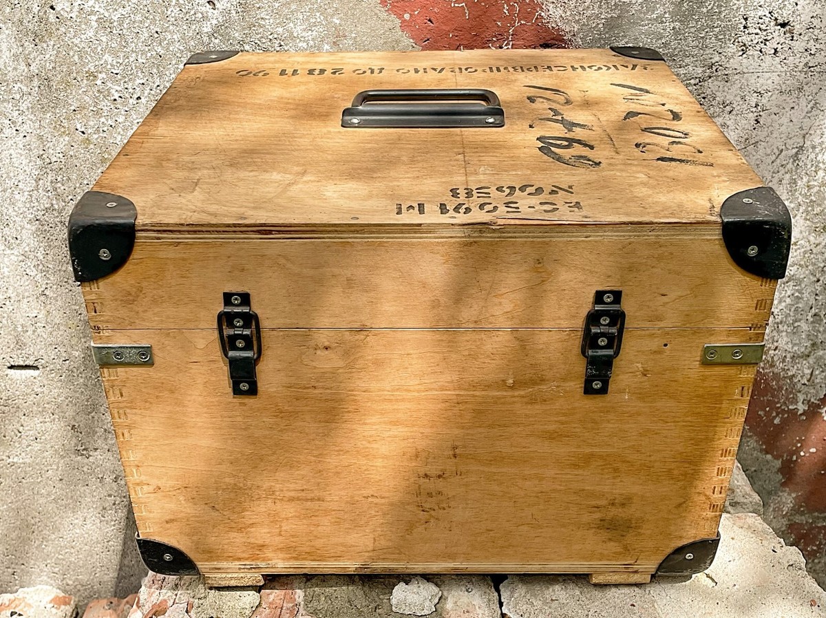 Soviet Military Wooden Box ( Container) USSR Vintage 40x34x28 cm