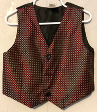 Boys 4T Red Checked Sleveless Vest Formal