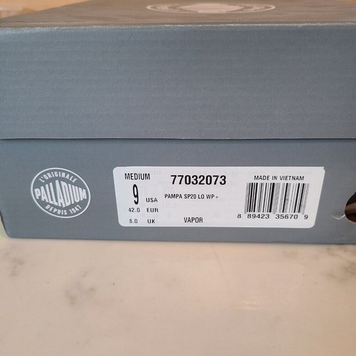 Zapatillas Palladium Pampa SP20 LO NUEVAS Mujer 10.5 Hombre 9 Impermeables Gris - Imagen 5 de 10