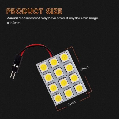 T10 BA9S 24 LED 5050 SMD White Interior Room Dome Door Car Light Panel
