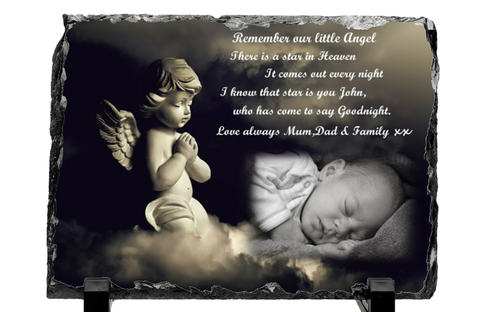 Personalised Photo Baby Memorial Rock Slate - Picture 3 of 10