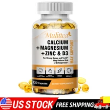 Calcium Magnesium Zinc & Vitamin D3 Complex Supplement for Bone Muscle Support