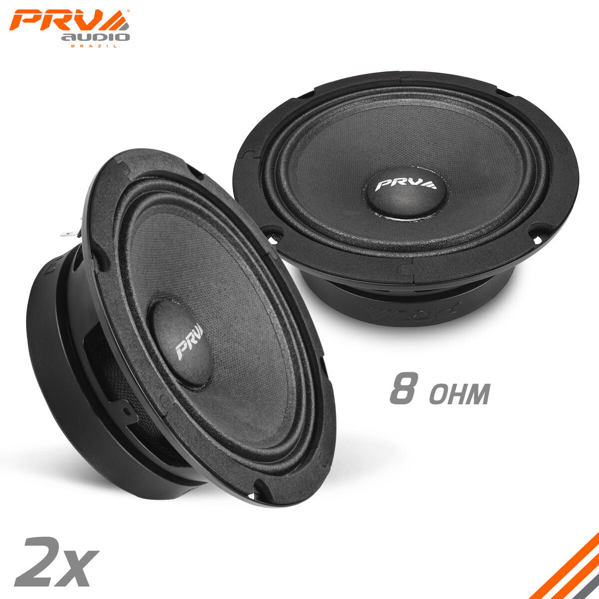 2x PRV Shallow Midrange Speakers PRO Audio 400 Watts Ohm