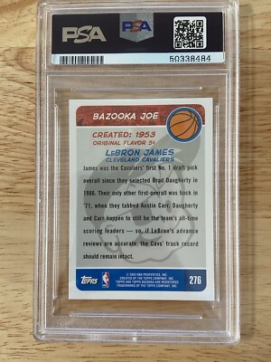 2003-04 Topps Bazooka Mini Lebron James Rookie RC #276 PSA 9 MINT