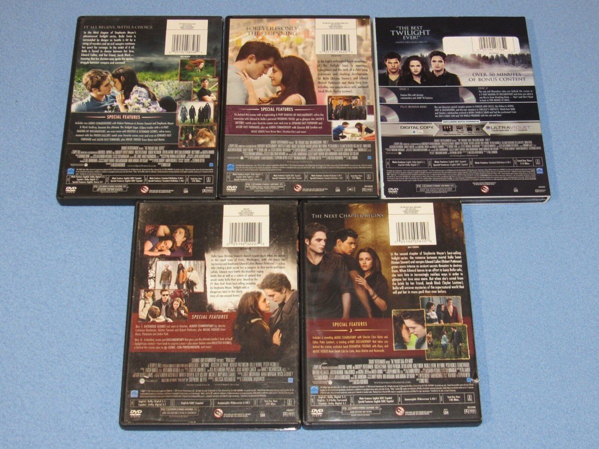 5 DVD Lot: TWILIGHT Complete SAGA ~New Moon~Eclipse~Breaking Dawn 1 & 2~11 DISCS | eBay 5 DVD Lot: TWILIGHT Complete SAGA ~New Moon~Eclipse~Breaking Dawn 1 & 2~11 DISCS | eBay