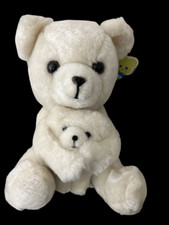 1977 Dakin Nature Babies White Bear and Cub Plush 10" with tags 