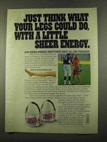 1975 L'eggs Sheer Energy Pantyhose Ad 