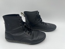 Dr Martens Women's Shoreditch Boot Size 7 Greasy Black Leather Lace Up Combat