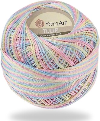 Variegated Pastels - Yarn Art Tulip Size 10 Microfiber Thread - 50 Gram NEW