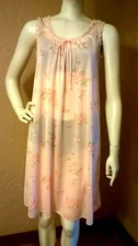 VTG 1970's "Val Mode" Coral Floral Gown & Robe Set size S