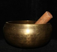 6"collection old Tibet Pure Bronze copper Handmade Buddhist sound bowl Statue