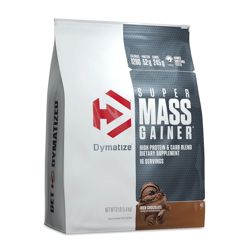 Dymatize Super Mass Gainer, mezcla alta en proteínas y carbohidratos, crecimiento muscular, 16 porciones Foto 2 de 3