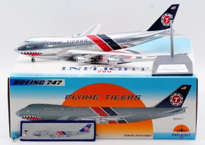 Inflight IF741FTSM-P Flying Tigers Boeing 747-100F N800FT Diecast 1/200 AV Model