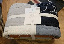 1 New Pottery Barn Kids Multi Colors Field Day Sports Stitching Twin Quilt