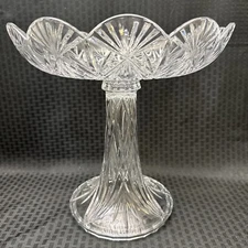 TOWLE FULL LEAD CRYSTAL PEDESTAL COMPOTE CENTERPIECE BOWL,MADE IN CZECH REPUBLIC