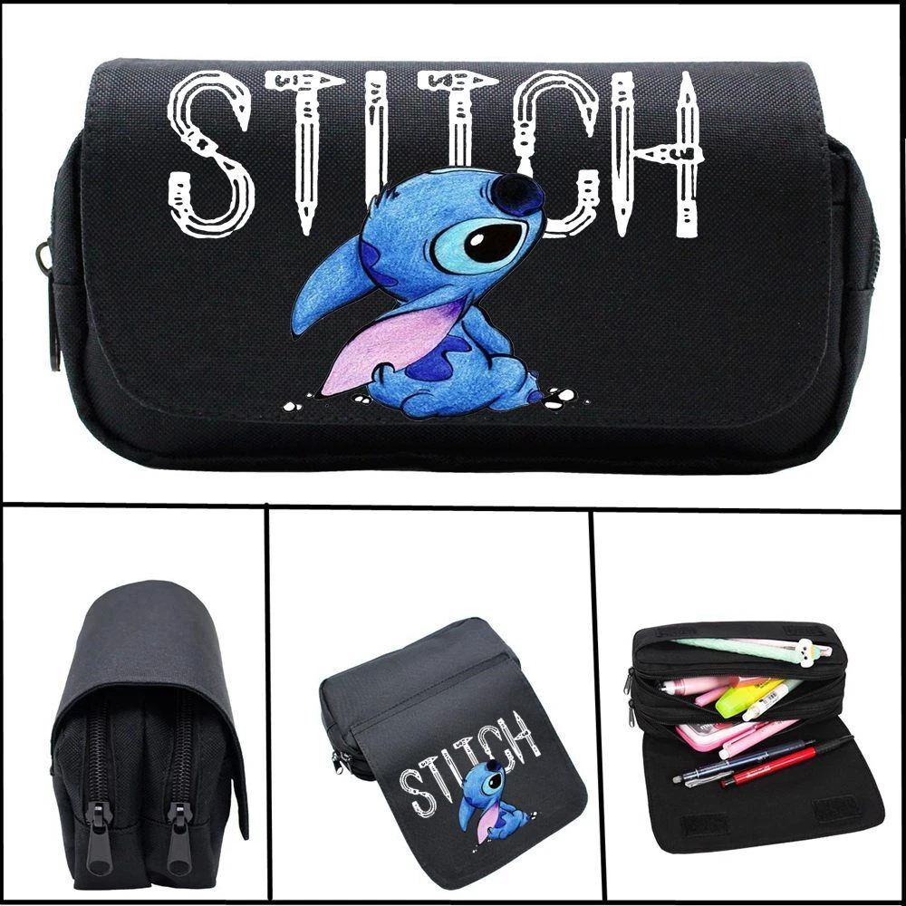 Anime Game Stitch Pencil Case Make up Cosmetic Bag Stationery Box Students Bags