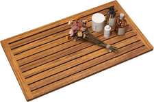 Teak Shower Mat, 32"X18" Wood Bath Mat Non-Slip Bathroom Mat Teak Bath Mats for