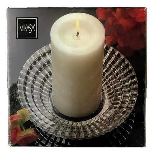 Japan Blue Ceramic Floral Candle Holder 3.5