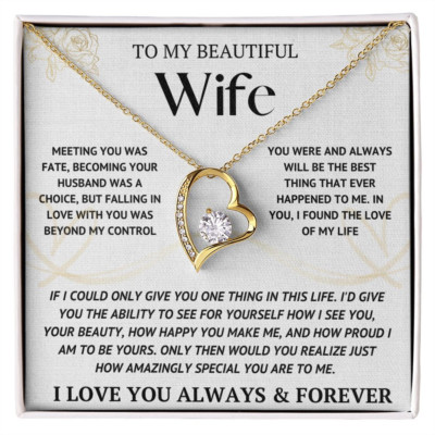 Custom To My Wife Necklace, Christmas Gifts For Women, Anniversary Gift For Wife