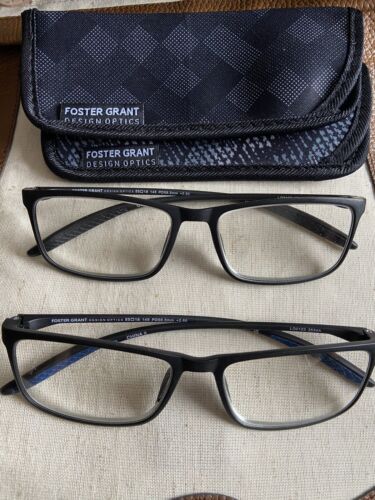 2 pary okularów do czytania Design Optics firmy Foster Grant +2,50 z etui NOWE - Zdjęcie 1 z 1