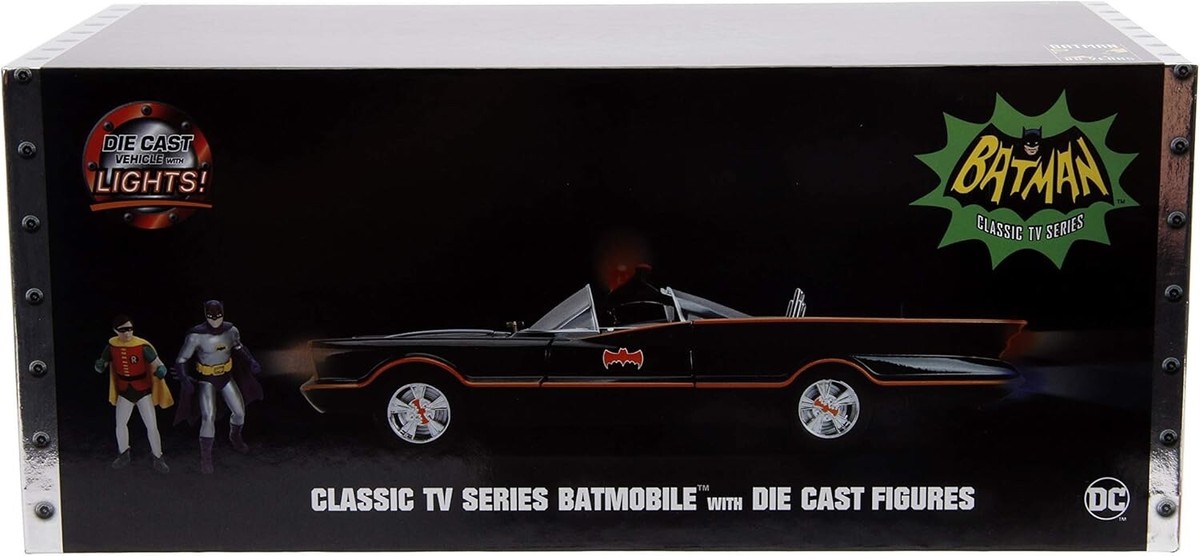 Jada Toys 98625 1:18 Batmobile with Batman and Robin Figures 1966