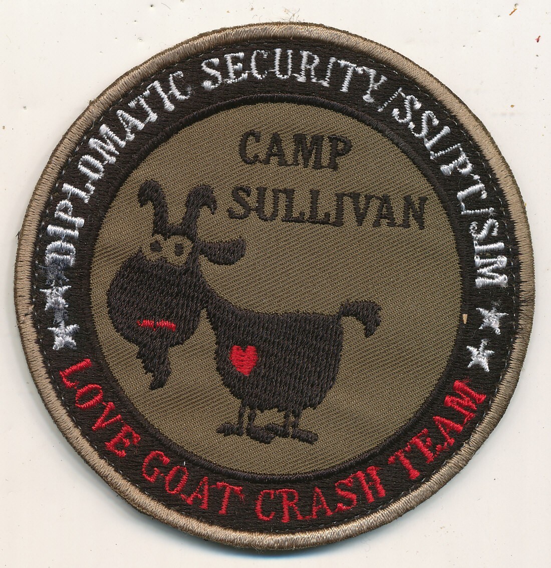 Diplomatic Security Camp Sullivan Love Goat Crash Team State Department patch