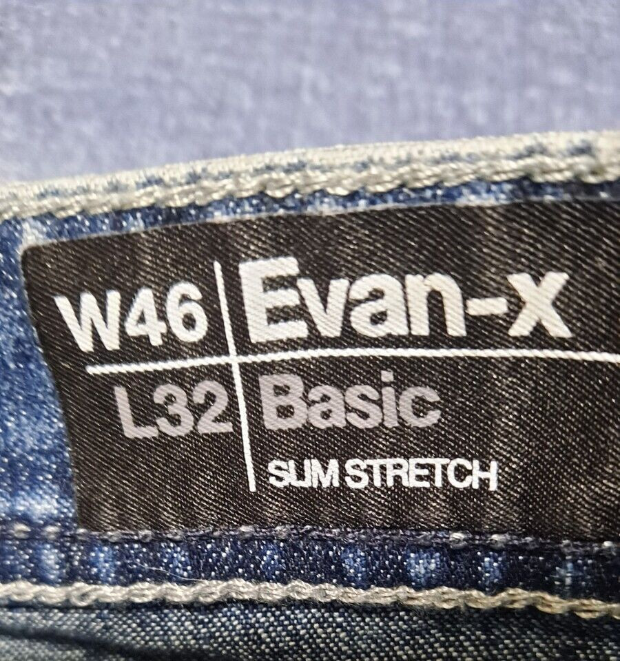 Evan-X Basic Sum Stretch Size 46X32 Denim Blue Je… - image 4