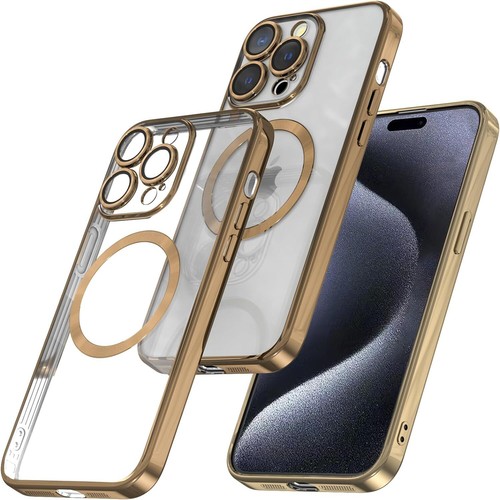 For iPhone 16 Pro Max 15 14 13 12 11 Magsafe Shockproof Plating TPU Case Cover - Afbeelding 38 van 49