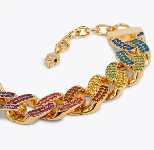 NWT KURT GEIGER RAINBOW CHAIN BRACELET W BAG - Picture 3 of 3