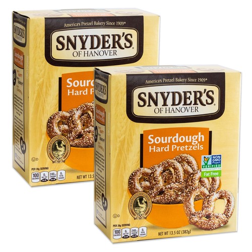 Snyder's Hanover Sourdough Hard Pretzels (2, 13.5oz Boxes) Free