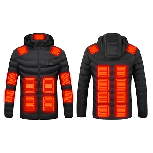 21 Bereiche Herren Beheizte Jacke USB Elektrische Heizung Weste Winter Outdoor Warm Mantel - Bild 14 von 21
