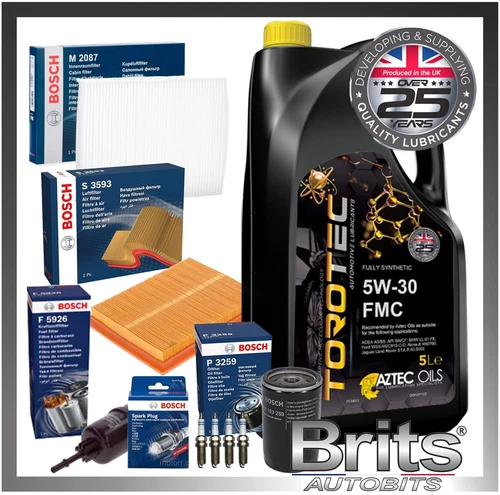 SERVICE KIT for FORD FIESTA 1.6 MK6 BOSCH FILTERS SET PLUGS & 5L OIL (2002-2009)