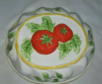 Vintage Mann Kitchen Mold 3D Ceramic Red Tomato Farmhouse Wall Hanging 1980