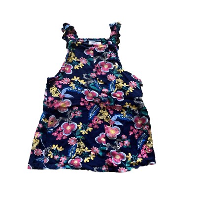 Crown & Ivy Kids Toddler Girls Sun Dress 3T Navy Blue Floral Animal Print |  eBay