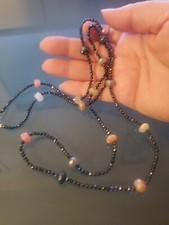 Colleen Lopez Moonstone & Black Spinel Beaded...