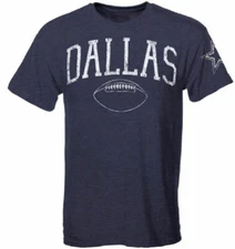 Dallas Cowboys Men's Heather Blue Arch Short Sleeve T Shirt