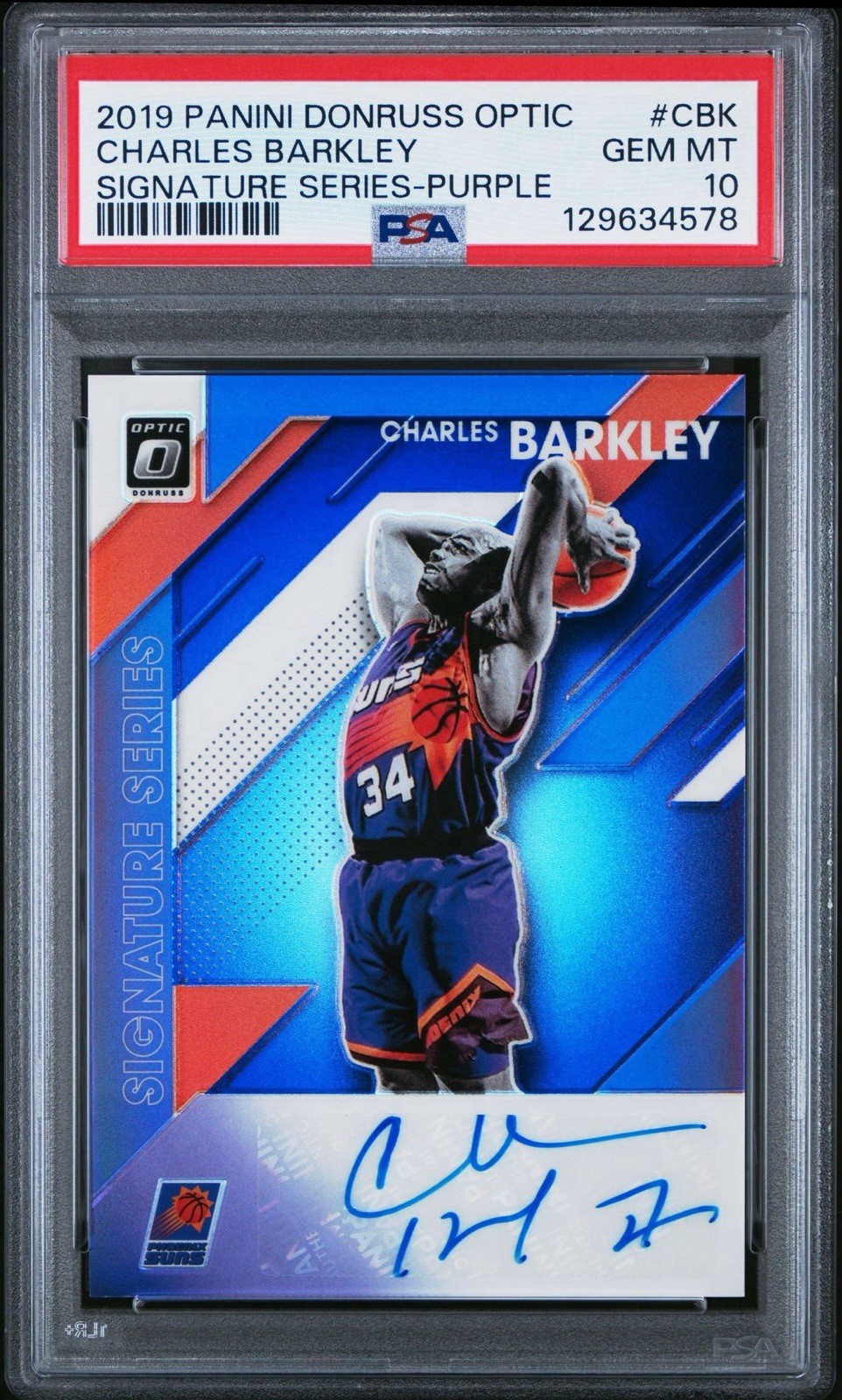 2019 Donruss Optic Signature Series Purple Charles Barkley Auto PSA 10