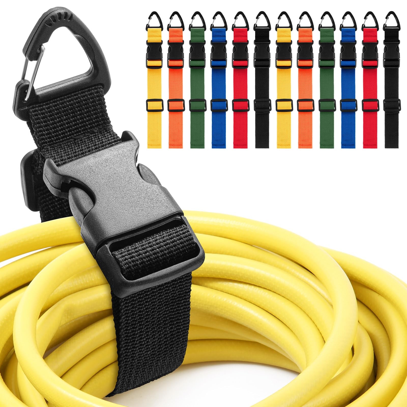 12 Pack 17 Inch Adjustable Extension Cord Holder Organizer with Triangle Clip...