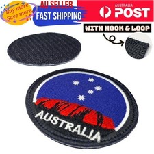 Uluru Ayers Rock with Hook & Loop Removable Patch Black White 8×7.5×0.3cm(5g)