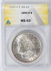 1890 O Morgan Silver Dollar $1 - ANACS MS63
