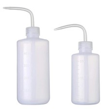 2x 250ml Curved Mouth Diffuser Soap Wash Squirt Squeeze Bottle for Lab kitchen