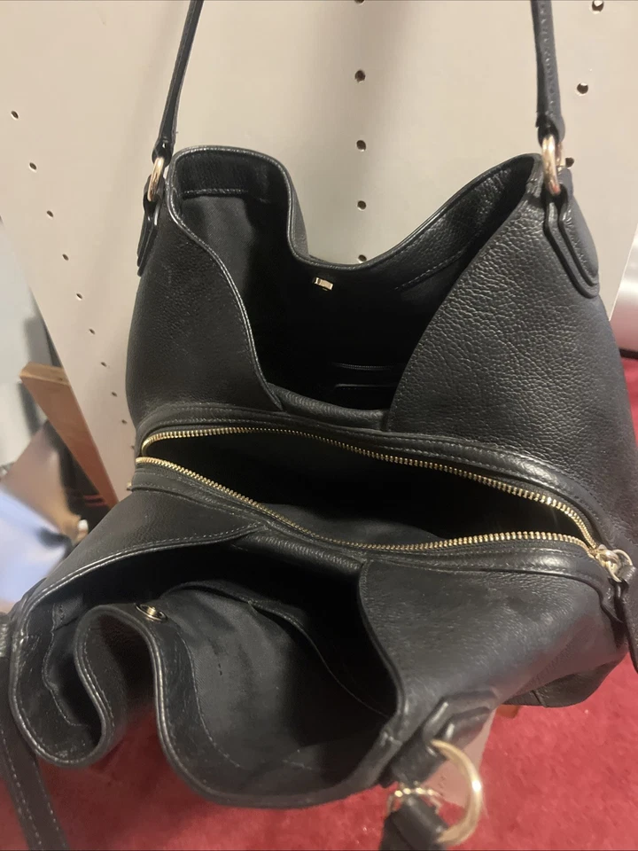 COACH Edie Handbag Logo 2WAY Shoulder Bag Hand Bag leather Black - Image 3 of 4