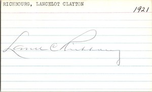 -Lance Richbourg- (d.1975) Signed/Autograph/Auto Index Card Chicago Cubs MLB