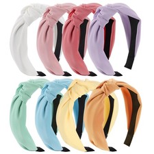 8 PCS Top Knotted Headbands for Women Solid Color Hair Accessories for Daily