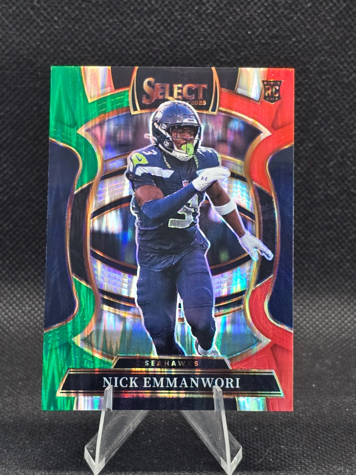 2025 Panini Select - Concourse Nick Emmanwori #15 Green & Red Shock Prizm (RC)