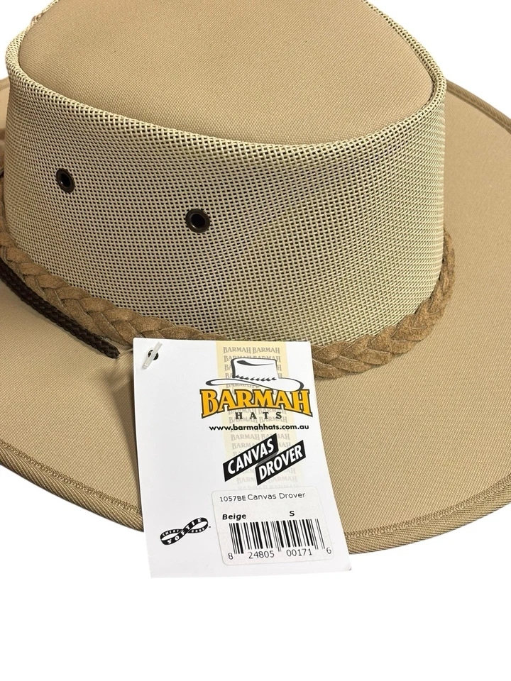 Sombrero Drover Barmah 1057BE Lona Beige Pequeño S Australian Outback Nuevo con Etiquetas Foto 4 de 4