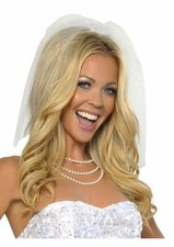 Elegant 18 Inch White Costume Veil with Satin Bow - ROMA IS-H 4293 Bridal Access