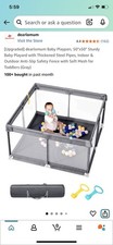 dearlomum Baby Playpen, 50"x50" Sturdy Baby Playard Grey